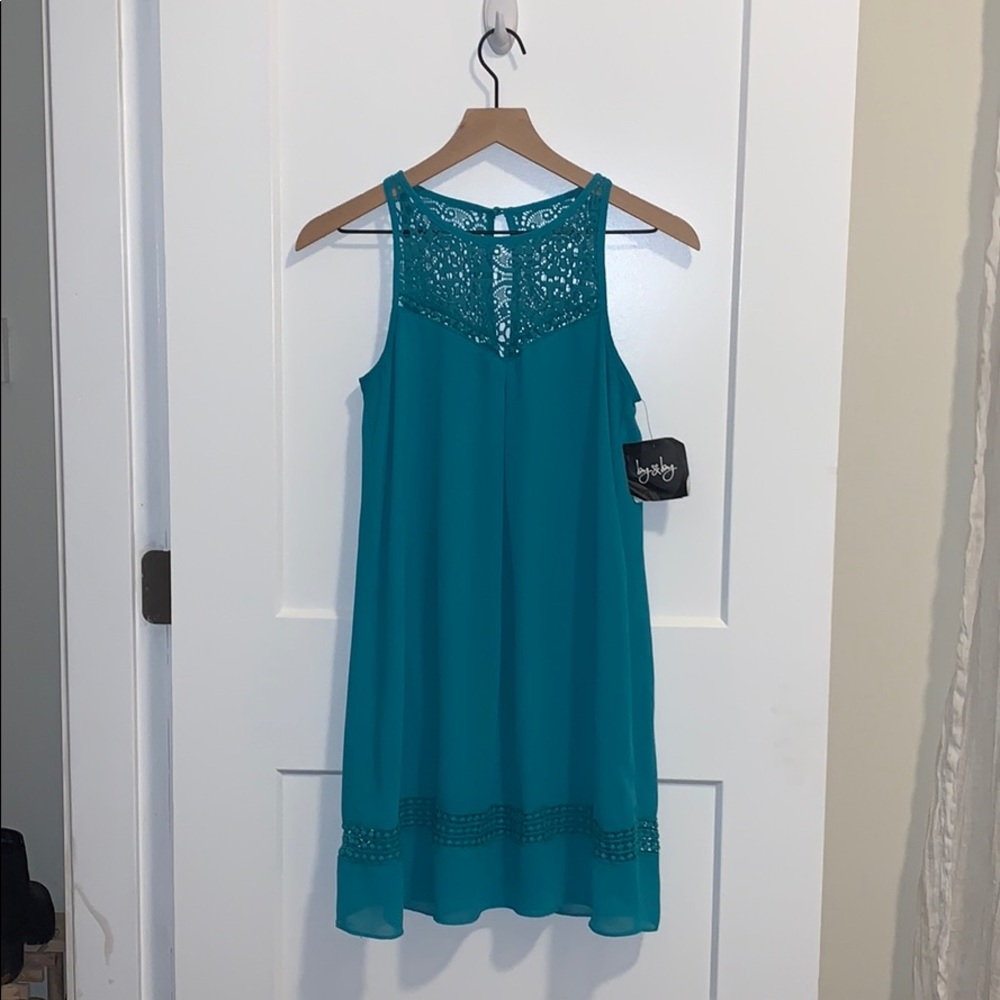 By & By Teal Shift Dress
